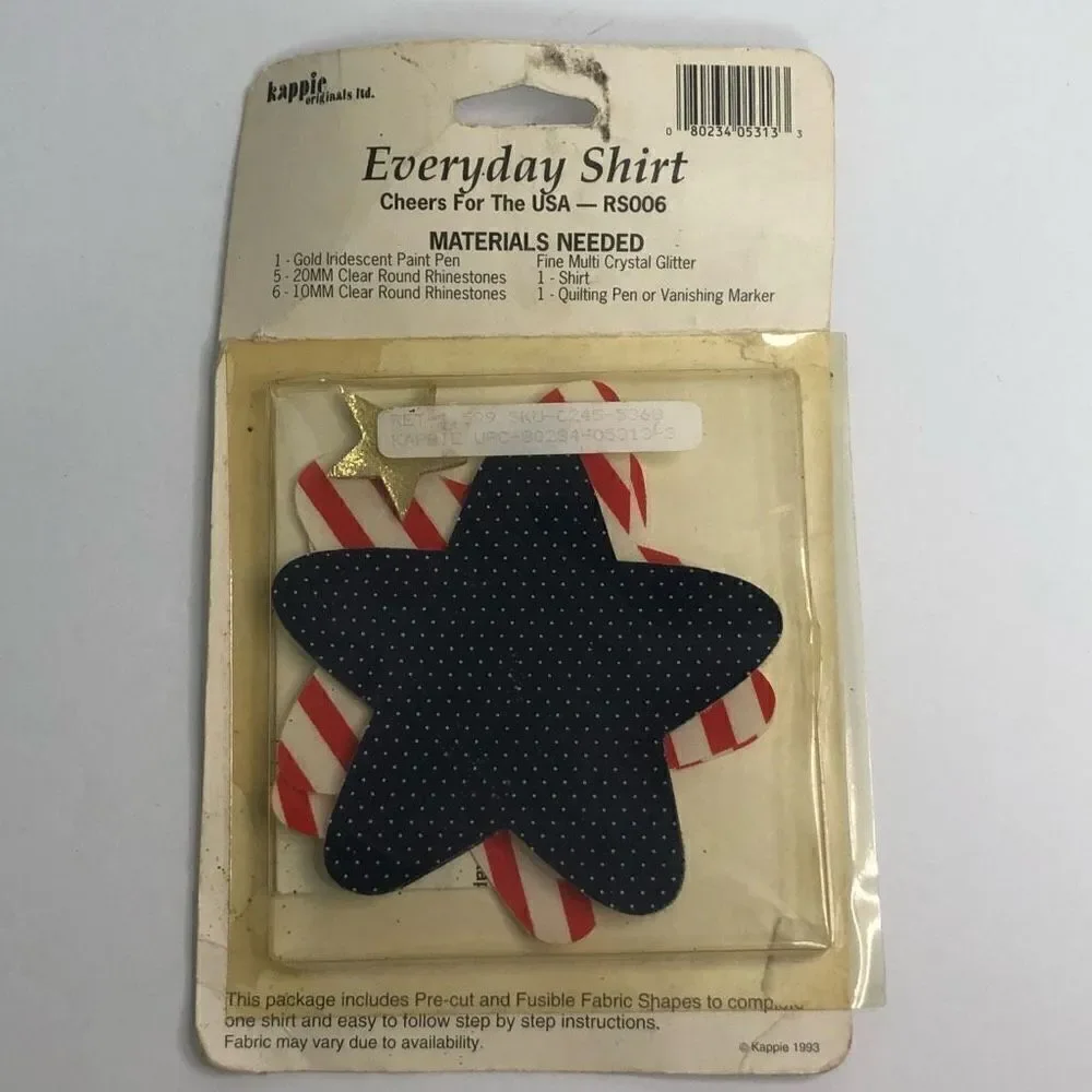 1993 kappie originals red white and‎ blue stars gold stars with shirt diagram